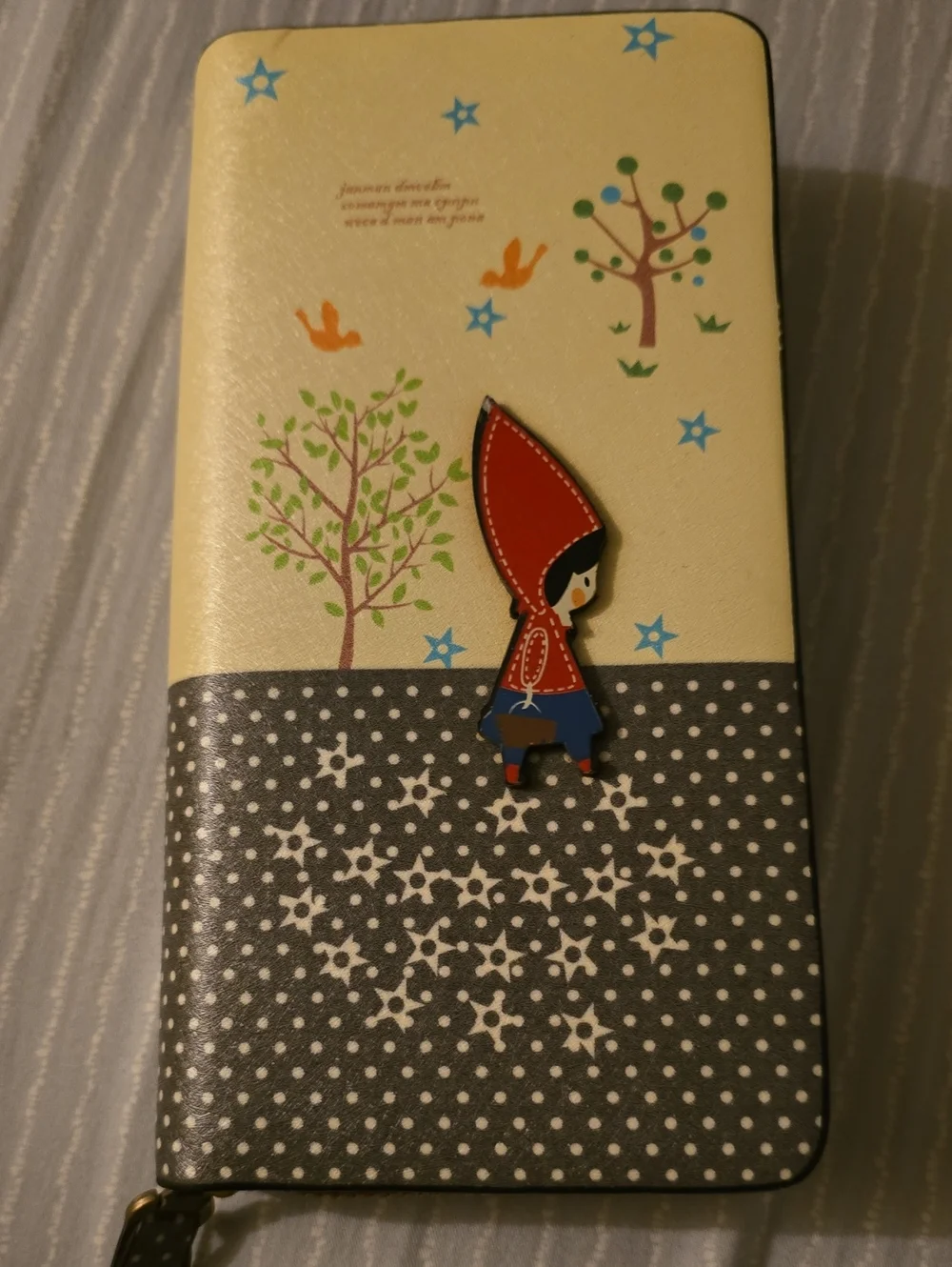 Kids Cream & Gray Little Red Riding Hood Zip Wallet - Unbranded